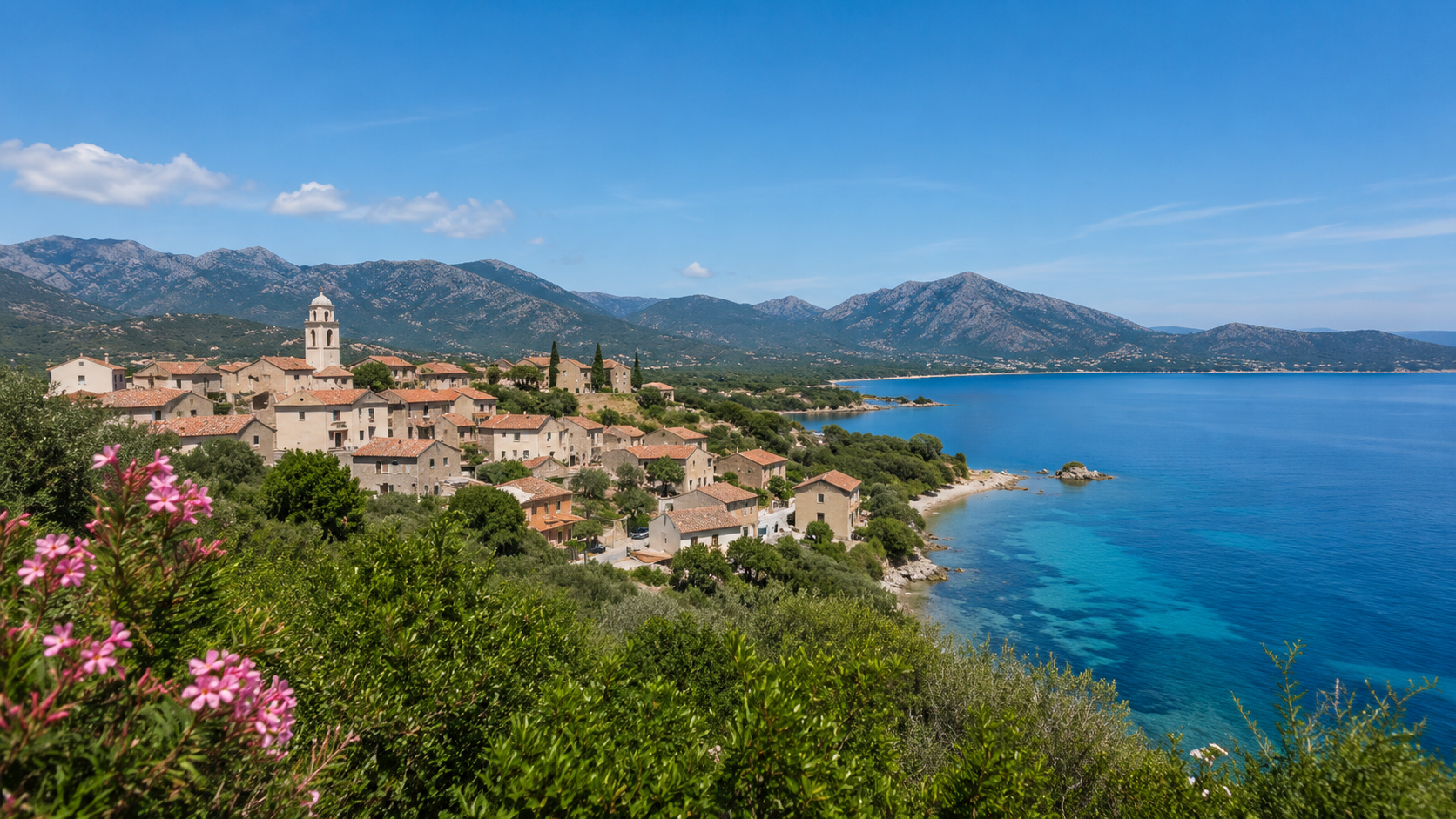 Vue de Palasca et du littoral de Lozari en Haute-Corse
